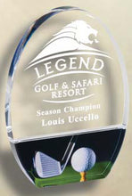 Load image into Gallery viewer, Oval Acrylic with Club and Ball Image