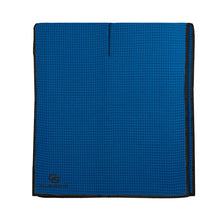Load image into Gallery viewer, a club glove royal blue towel with waffle texture