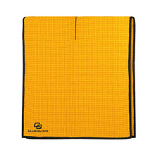Load image into Gallery viewer, a club glove yellow towel with waffle texture