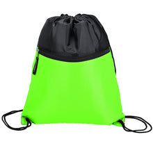 Load image into Gallery viewer, Drawstring Backpack with Front Zipper Pocket