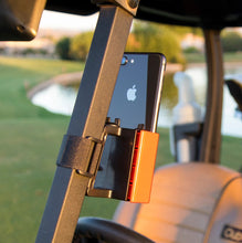 Load image into Gallery viewer, Image of the golf cart phone caddy from the rear