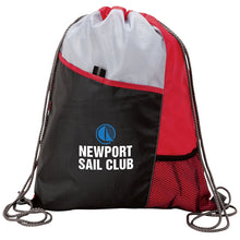 Load image into Gallery viewer, A red drawstring bag
