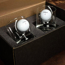 Load image into Gallery viewer, FORE! Golf Ball Embedded Rocks Glass
