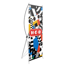 Load image into Gallery viewer, A standing banner with aluminum poles to support