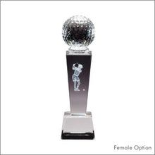 Load image into Gallery viewer, Crystal Swing Tower with Laser Swing Figure & Golf Ball Top