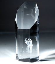 Load image into Gallery viewer, Heavy Weight Crystal w/Laser Golfer Swing Figure