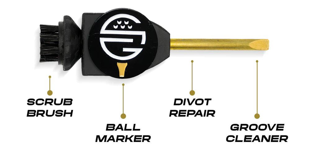 Skinny Golf Stixpick Divot Repair Tool - Golf Club Scrub Brush - Magnetic