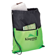 Load image into Gallery viewer, Drawstring Backpack with Front Zipper Pocket