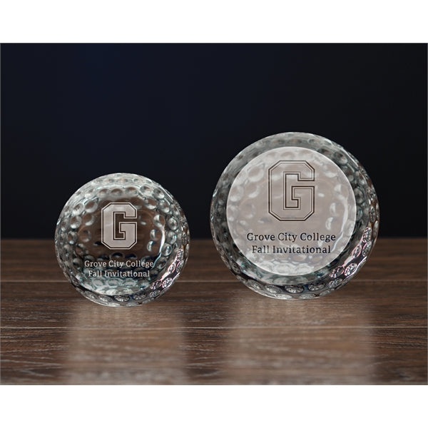 Slant Golf Ball Crystal Award