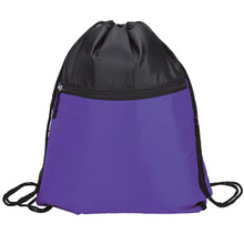 Load image into Gallery viewer, Drawstring Backpack with Front Zipper Pocket
