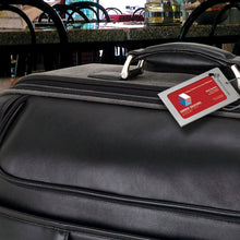 Load image into Gallery viewer, Steel Industrial Bag Tag with Business Card Holder

