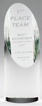 Load image into Gallery viewer, slanted crystal golf tournament award with engraving
