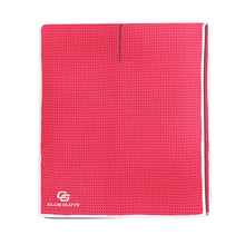 Load image into Gallery viewer, a club glove pink towel with waffle texture with white trim
