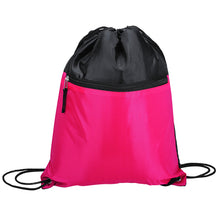 Load image into Gallery viewer, Drawstring Backpack with Front Zipper Pocket
