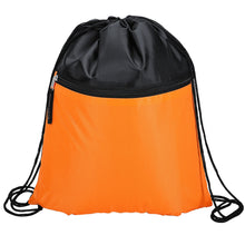 Load image into Gallery viewer, Drawstring Backpack with Front Zipper Pocket
