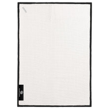 Load image into Gallery viewer, A white club glove waffle texture golf towel with black border
