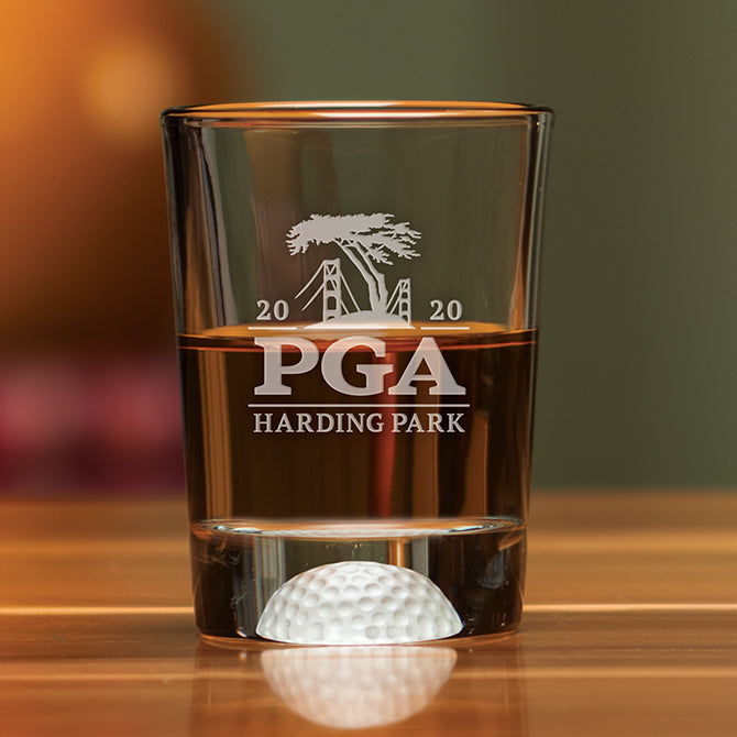 3.5 oz. Shot Glass with Frosted Golf Ball Bottom