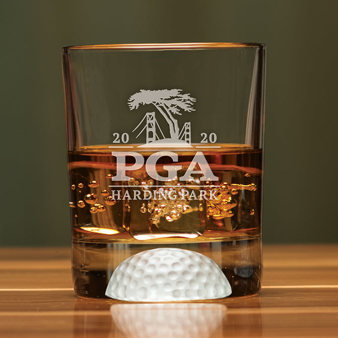 12.5 oz. Double Old Fashioned Glass with Frosted Golf Ball Bottom