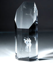 Load image into Gallery viewer, Heavy Weight Crystal w/Laser Golfer Swing Figure
