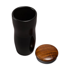 Load image into Gallery viewer, 12 oz. Double Wall Ceramic Tumbler w/ Wood Lid
